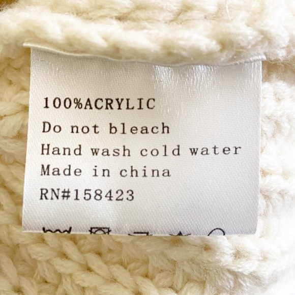 Fashion Nova Chunky Wide Mock-Neck Pull On Sweater Ivory Size S/M - Picture 8 of 9